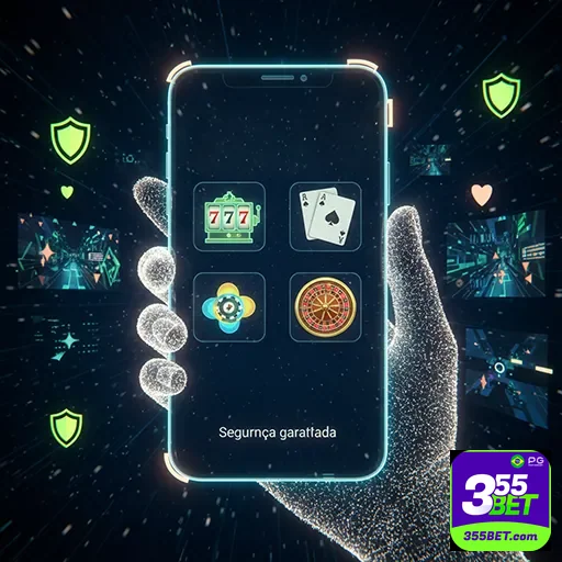 Tela de casino mobile acessada facilmente na 355bet