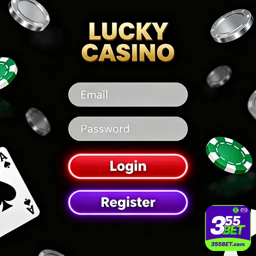 Tela de login de cassino com destaque para promoções e bônus