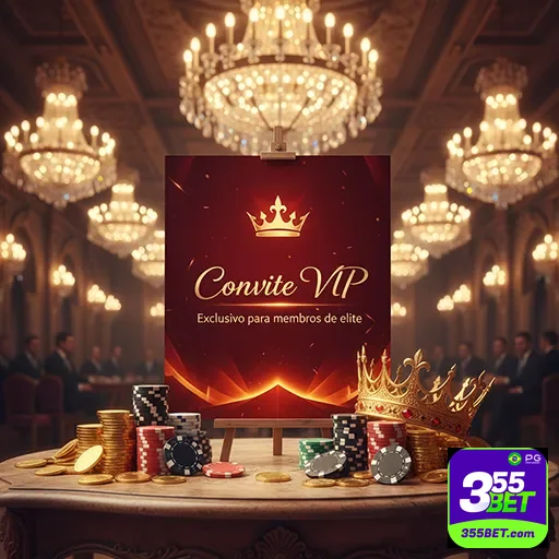 Imagem relacionada ao site 355bet com destaque para a categoria VIP, reforçando a experiência exclusiva de apostas
